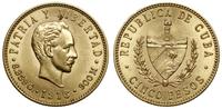 5 peso 1916, Filadelfia, Jose Marti, złoto 8.36 