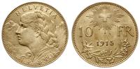 10 franków 1915 B, Berno, złoto próby '900', 3.2