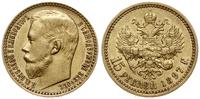15 rubli 1897 АГ, Petersburg, złoto 12.89 g, pró