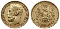 5 rubli 1898 АГ, Petersburg, złoto próby "900", 