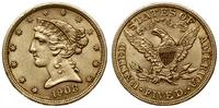 5 dolarów 1908, Filadelfia, typ Liberty Head, z 