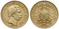 20 marek 1873 H, Darmstadt, złoto próby 900, 7.9