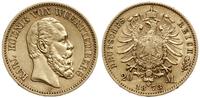 20 marek 1873 F, Stuttgart, złoto próby 900, 7.9
