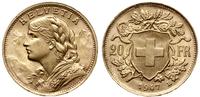 20 franków 1947 B, Berno, typ Vreneli, złoto pró