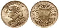 20 franków 1935 LB, Berno, typ Vreneli, złoto pr