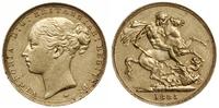 1 funt 1885 M, Melbourne, złoto próby 916.7, 7.9