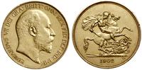 5 funtów 1902, Londyn, złoto 39.85 g, próby 917,