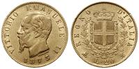 20 lirów 1873 M, Mediolan, złoto 6.42 g, próby 9