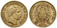20 marek 1872 H, Darmstadt, złoto 7.91 g, próby 