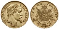 20 franków 1869 A, Paryż, głowa w wieńcu laurowy