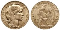 20 franków 1907, Paryż, typ Marianna, złoto prób
