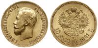 10 rubli 1901 АР, Petersburg, złoto 8.60 g, prób