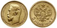 5 rubli 1904 АР, Petersburg, złoto 4.30 g, próby