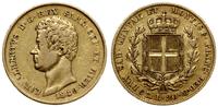 20 lirów 1849, Genua, złoto 6.42 g, próby 900