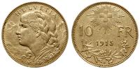 10 franków 1915 B, Berno, typ Vreneli, złoto 3.2