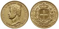 20 lirów 1847 P, Turyn, złoto 6.38 g, próby 900,