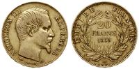 20 franków 1855 D, Lyon, głowa bez wieńca, odmia