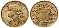 20 franków 1935 L-B, Berno, typ Vreneli, złoto, 