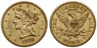 5 dolarów 1880 S, San Francisco, Half Eagle, z m