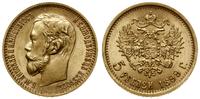 5 rubli 1899 (ЭБ), Petersburg, złoto, 4.28 g, pr