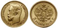 5 rubli 1903, Petersburg, złoto, 4.31 g, próby 9