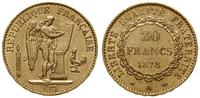 20 franków 1878 A, Paryż, typ Geniusz, złoto 6.4