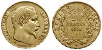 20 franków 1856 A, Paryż, złoto 6.44 g, próby 90