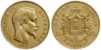 50 franków 1857 A, Paryż, złoto 16.12 g, próby 9