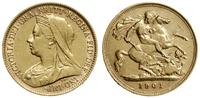 1/2 funta 1901, London, złoto 3.96 g, próby 917