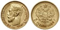5 rubli 1899 ЭБ, Petersburg, złoto 4.28 g, próby