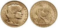 20 franków 1908, Paryż, typ Marianne, złoto prób