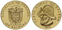 100 balboa 1975, Vasco Nunez de Balboa, złoto pr