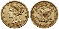 5 dolarów 1880, Filadelfia, typ Liberty with Cor