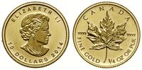 10 dolarów 2014, Maple Leaf, złoto 7.80 g, próby