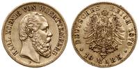 10 marek 1878 F, Stuttgart, złoto 3.93 g, próby 