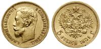 5 rubli 1901 ФЗ, Petersburg, złoto 4.28 g, próby