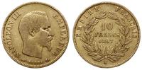 10 franków 1857 A, Paryż, głowa bez wieńca, złot