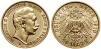20 marek 1910 A, Berlin, złoto 7.95 g, próby 900
