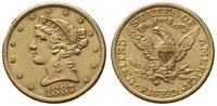 5 dolarów 1887 S, San Francisco, typ Liberty Hea