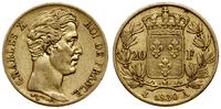 20 franków 1830 A, Paryż, złoto 6.45 g, próby 90