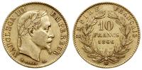 10 franków 1866 BB, Strasbourg, głowa w wieńcu l