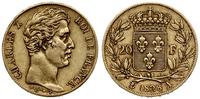 20 franków 1828 A, Paryż, złoto 6.42 g, próby 90