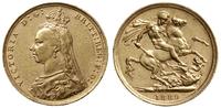1 funt 1889, Londyn, złoto próby '916.7', 7.99 g
