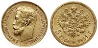 5 rubli 1901 ФЗ, Petersburg, złoto 4.30 g, próby
