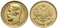 5 rubli 1898 АГ, Petersburg, złoto 4.26 g, próby