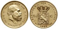 10 guldenów 1886, Utrecht, złoto 6.71 g, próby 9