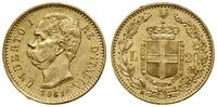 20 lirów 1881 R, Rzym, złoto 6.45 g, próby 900, 