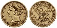 5 dolarów 1907 D, Denver, typ Liberty Head, złot