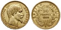 20 franków 1860 A, Paryż, głowa bez wieńca, złot
