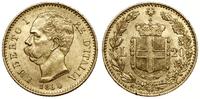 20 lirów 1880 R, Rzym, złoto 6.45 g, próby 900, 